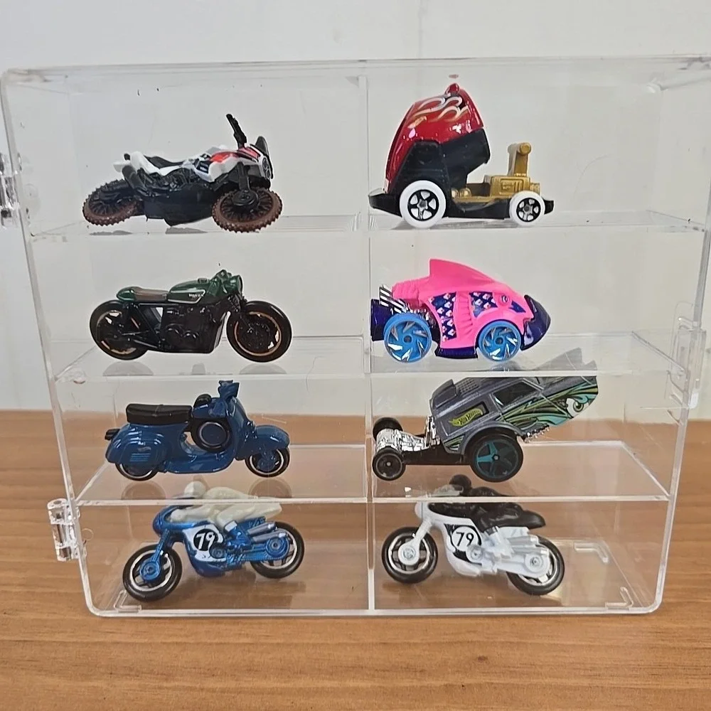 Clear Acrylic Display Case 1:64 Scale‎ Diecast Cars INCLUDING Mix AP of CARS x 8